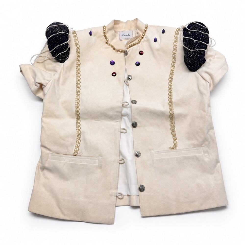 VTG Marcella Beaded Statement Jacket Avant Garde Costume Cream